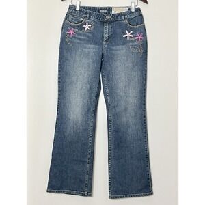 Women's Blue Embroidered Jeans